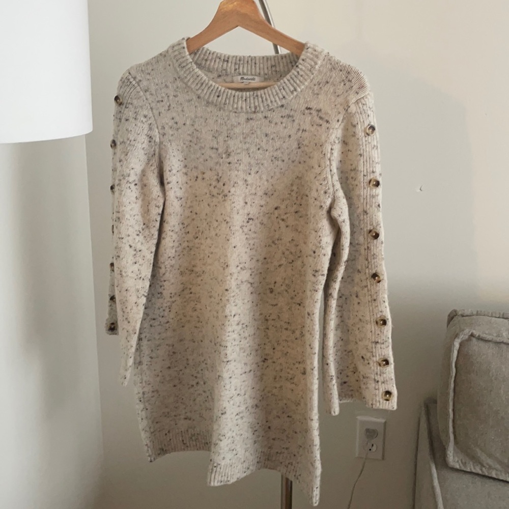 Madewell wool blend Bell sleeve sweater dress sz S